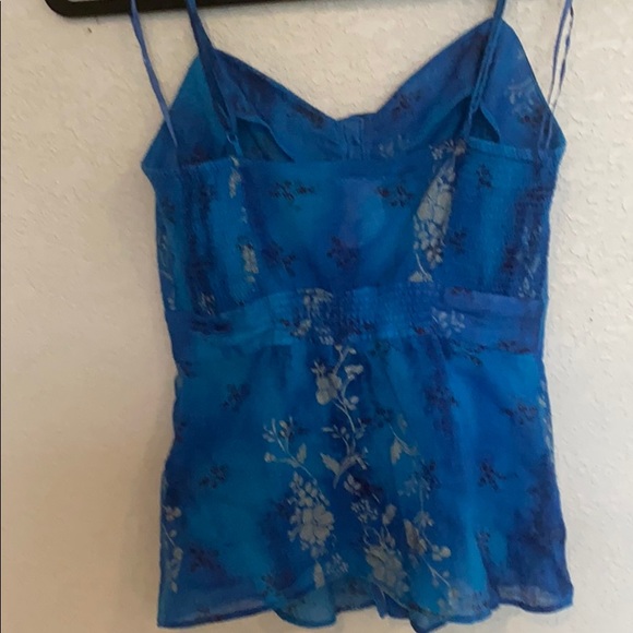 Free People Blue Button down Sleeveless Top SM - Picture 3 of 10
